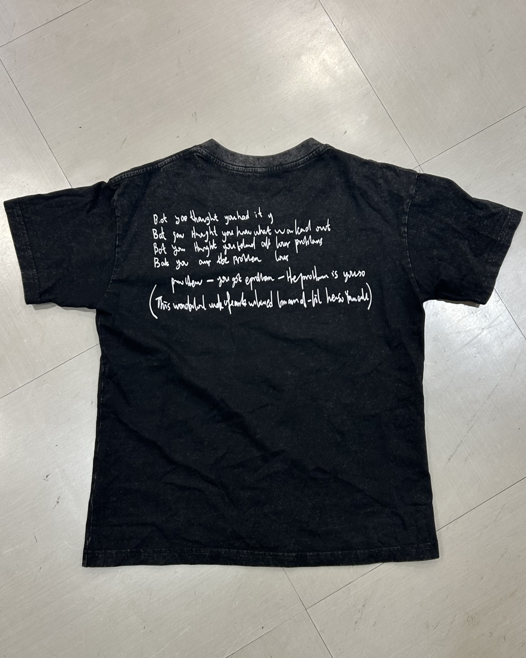 サマーニューウォッシュブラック半袖TシャツLL0036