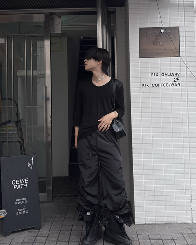 レースアッププリーツパンツ LP0036