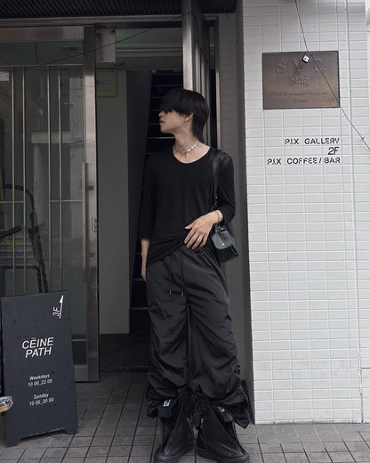レースアッププリーツパンツ LP0036