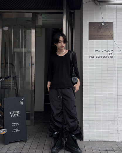 レースアッププリーツパンツ LP0036