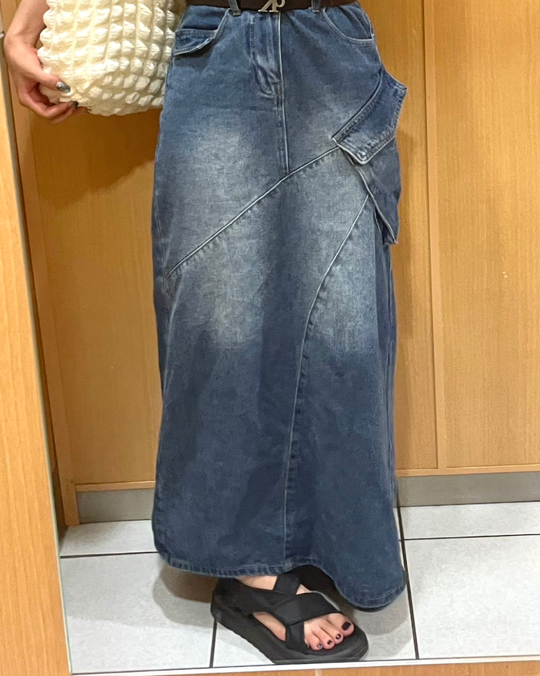 ジップポケットデニムスカート M0014