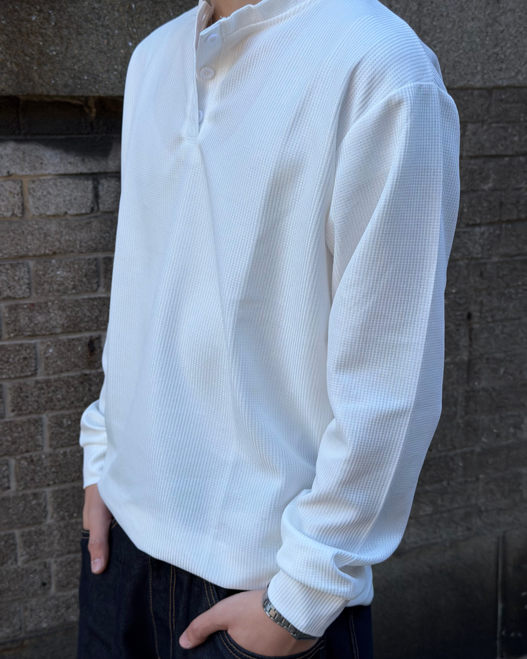 ワッフルヘンリーTシャツ MK0004