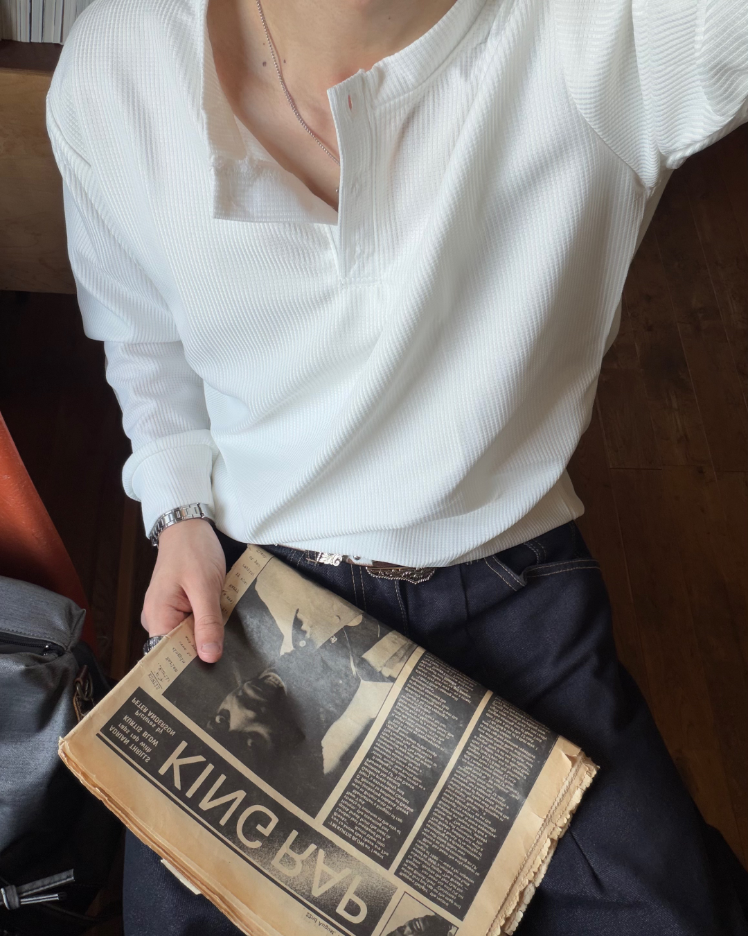 ワッフルヘンリーTシャツ MK0004
