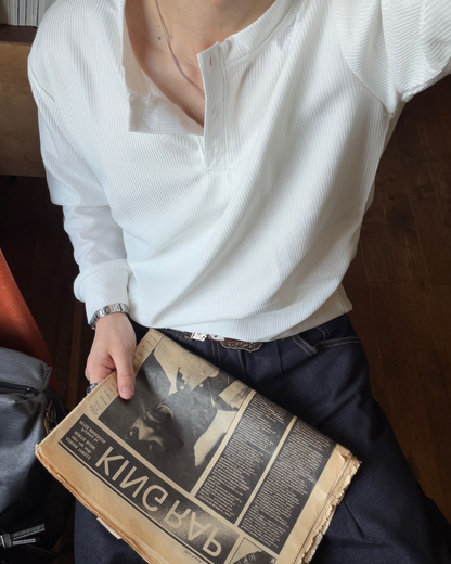 ワッフルヘンリーTシャツ MK0004