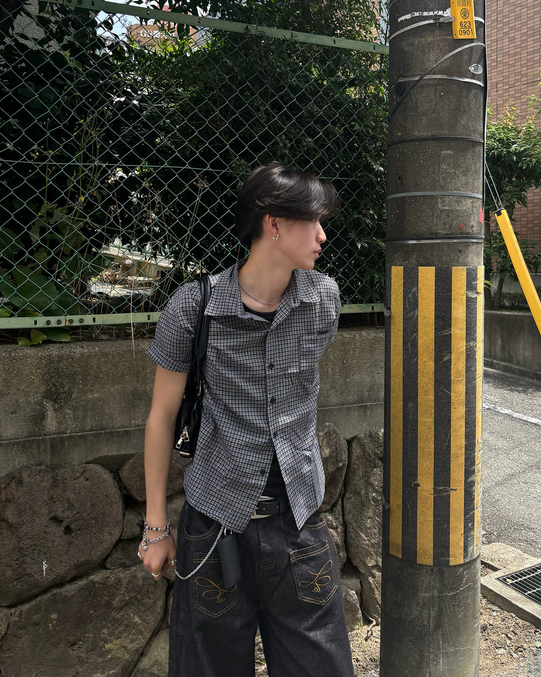 アメリカンチェック柄半袖シャツ HS0268