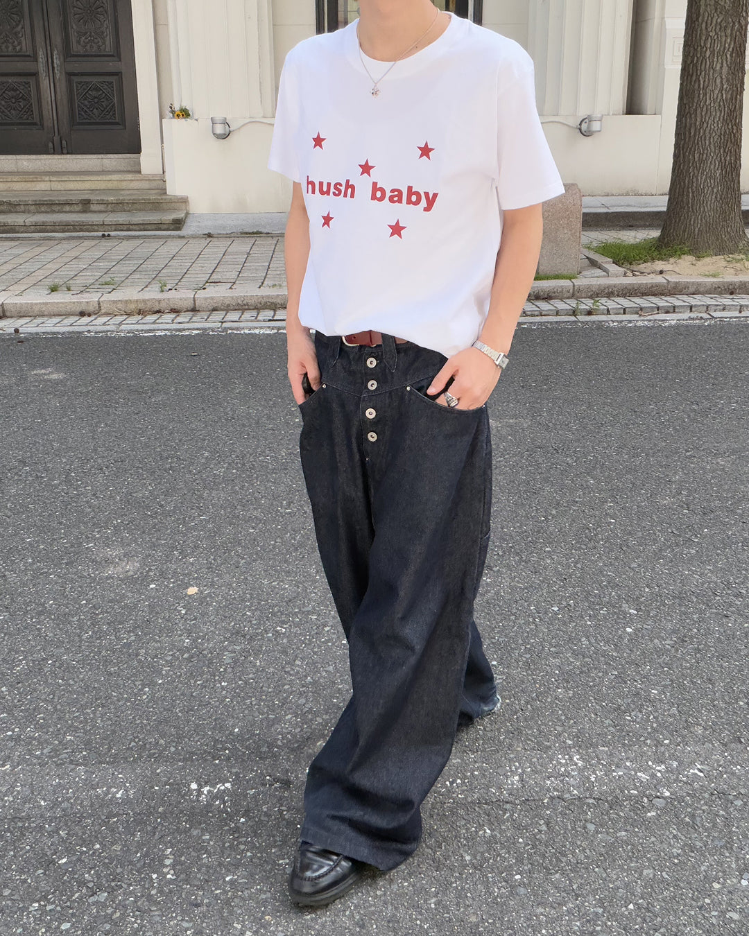 スタープリントデザインTシャツ MK0122
