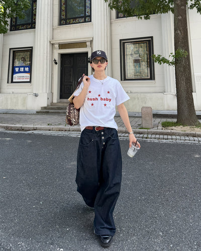 スタープリントデザインTシャツ MK0122