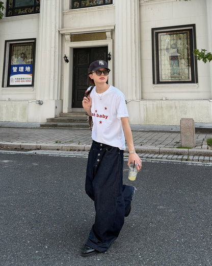 スタープリントデザインTシャツ MK0122