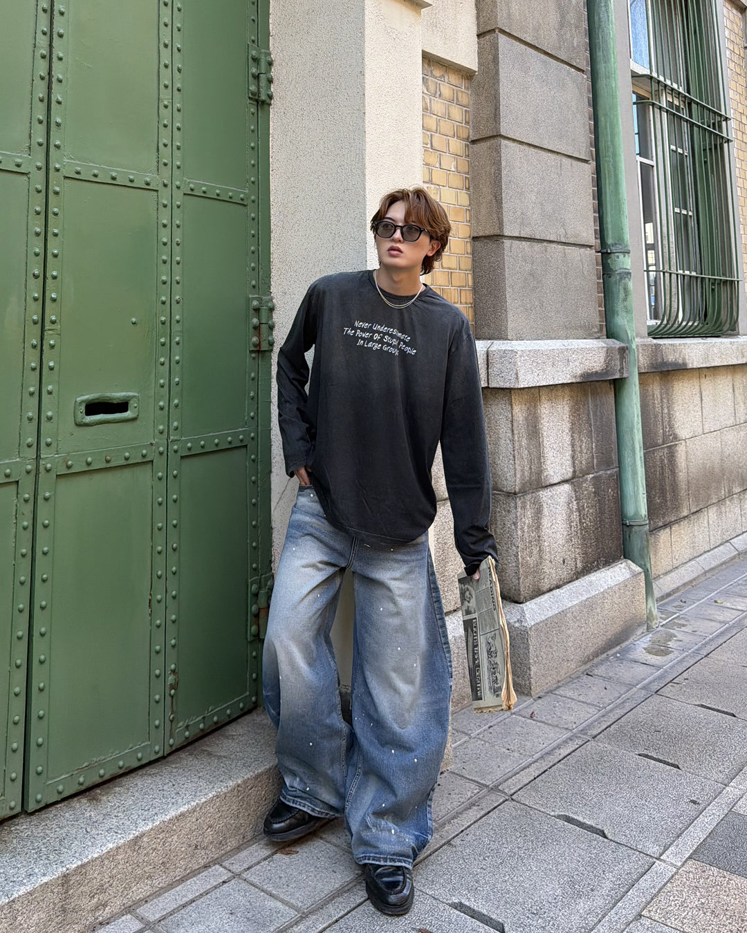 フェード加工ロングTシャツ MK0145