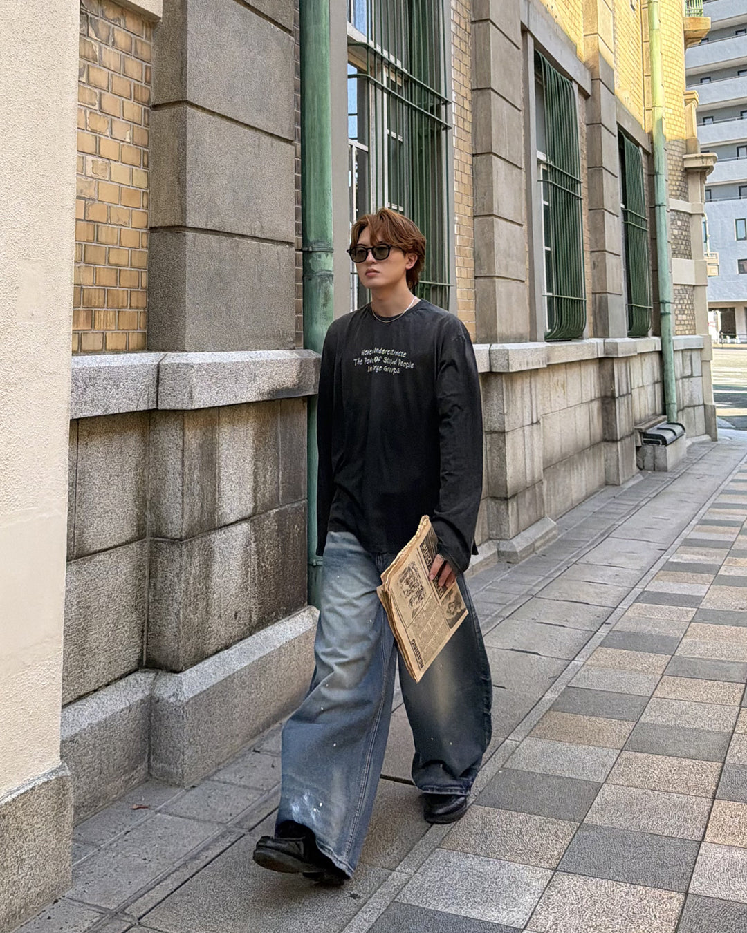 フェード加工ロングTシャツ MK0145