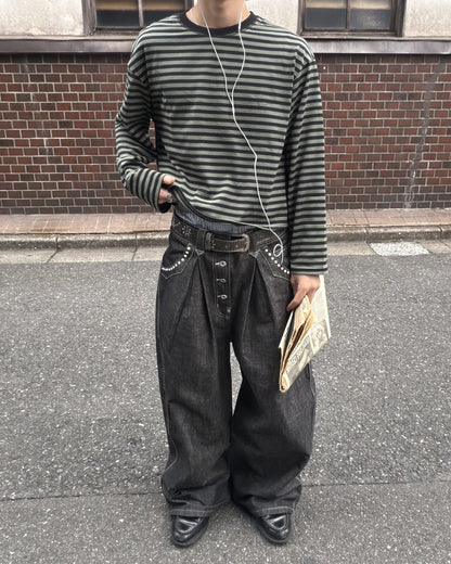 カジュアルフィットカラーボーダーロンT MK0171