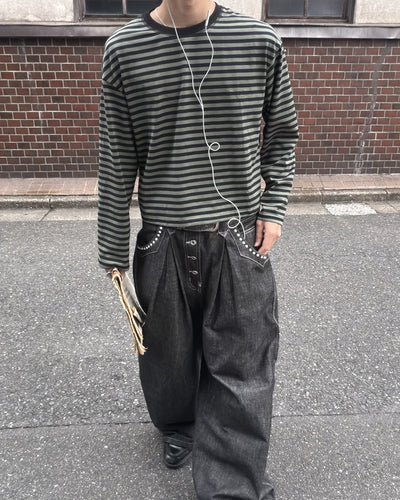 カジュアルフィットカラーボーダーロンT MK0171