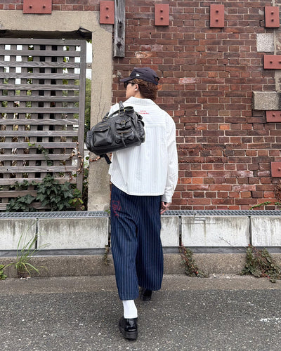 ストライプカラーステッチクロップドパンツ MK0172