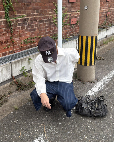 ストライプカラーステッチクロップドパンツ MK0172