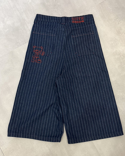 ストライプカラーステッチクロップドパンツ MK0172