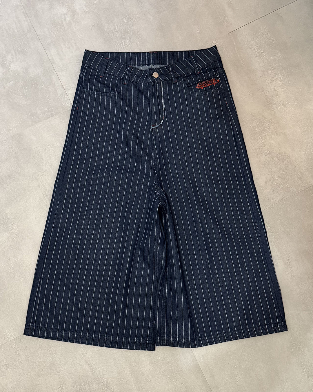 ストライプカラーステッチクロップドパンツ MK0172