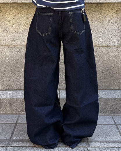 シンプルワイドバギーデニムパンツ MK0173