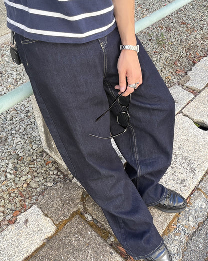 シンプルワイドバギーデニムパンツ MK0173