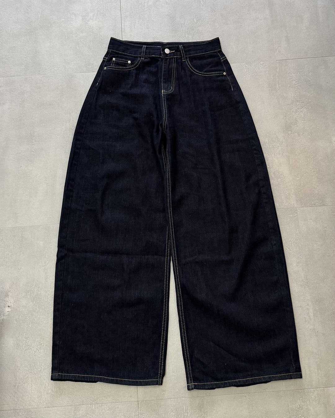 シンプルワイドバギーデニムパンツ MK0173