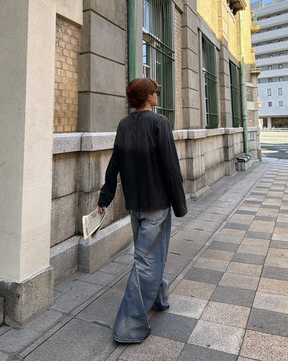 ペイントドット加工ワイドデニム MK0174