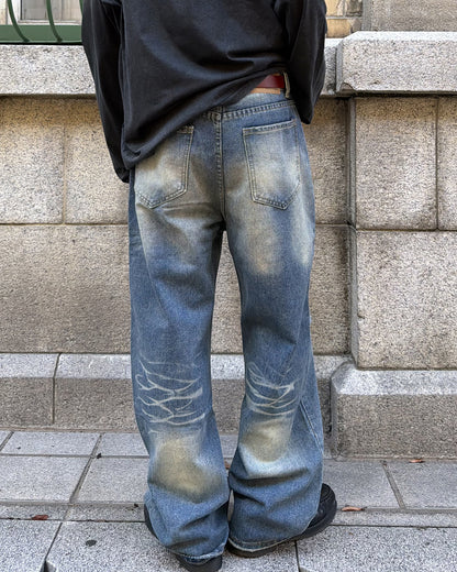 クラッシュデニムパンツ MK0175
