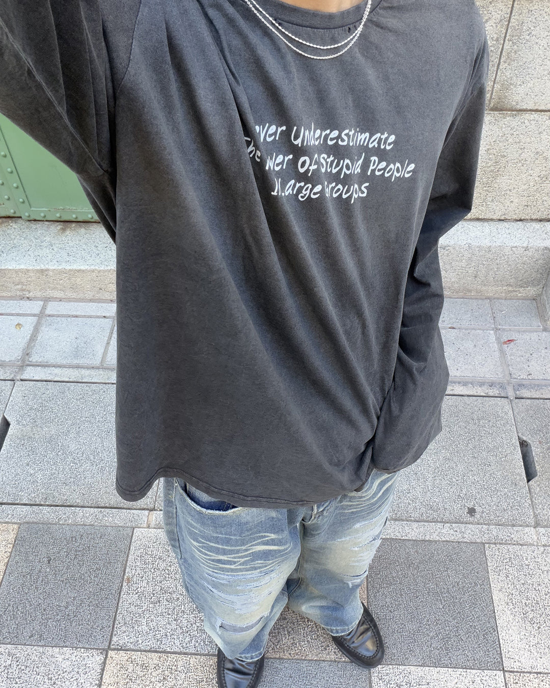 クラッシュデニムパンツ MK0175