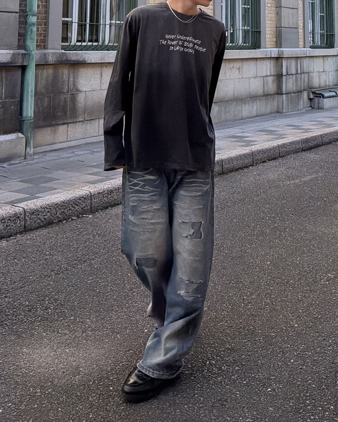 クラッシュデニムパンツ MK0175