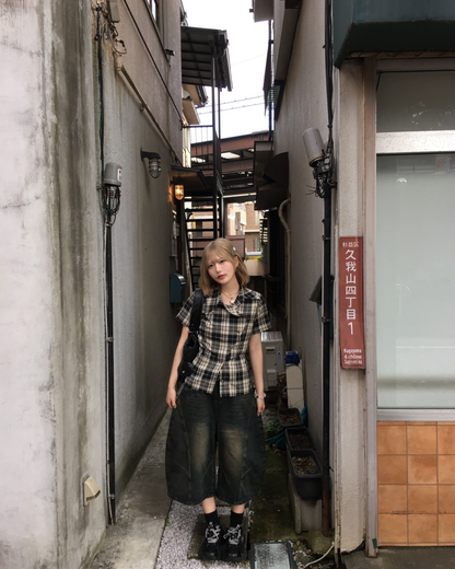 アシンメトリーチェックシャツ MM1018