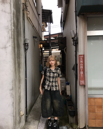 アシンメトリーチェックシャツ MM1018