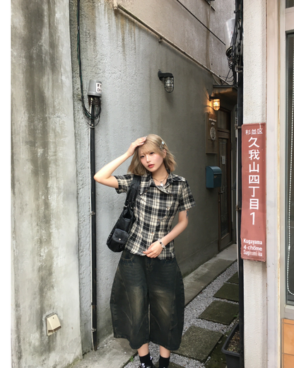 アシンメトリーチェックシャツ MM1018