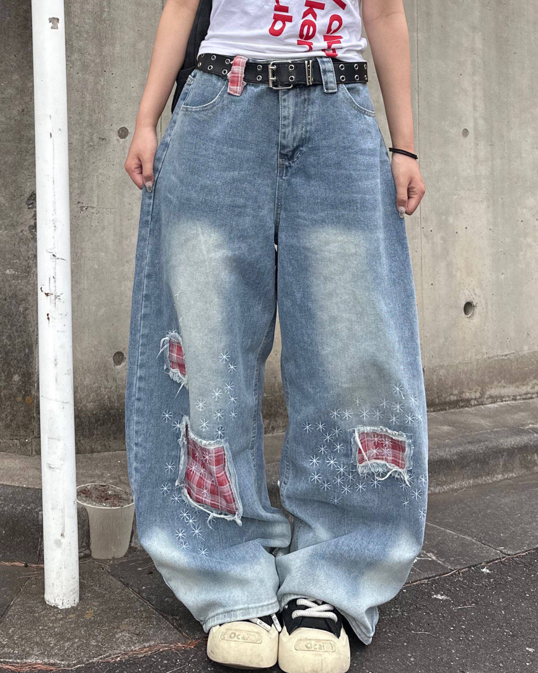 パッチワークデニムパンツ MM1088