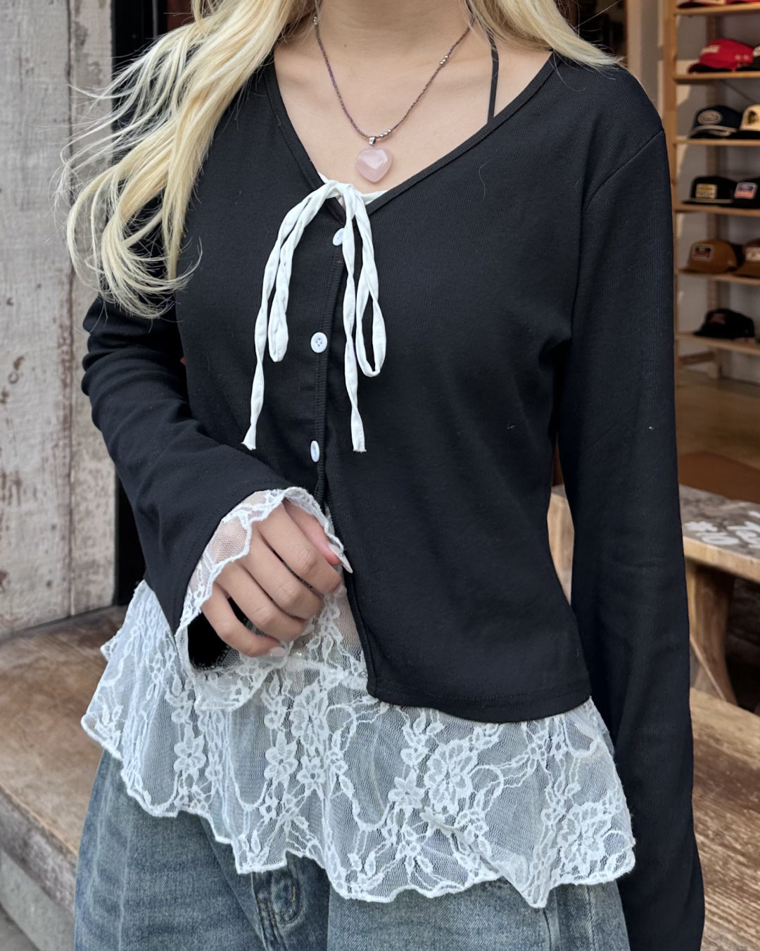 レースリボンフリルトップス
MM1123