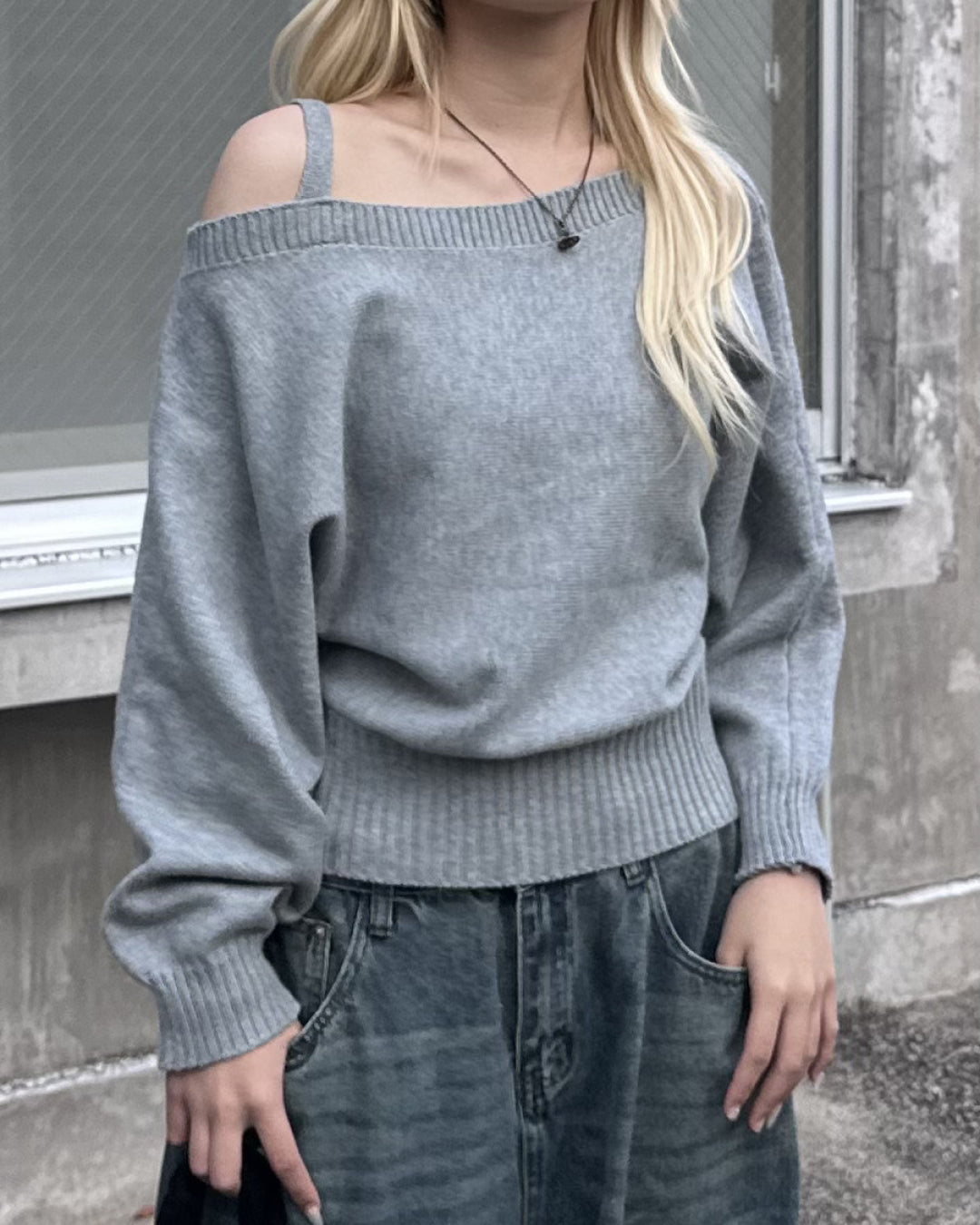 ワンショルダーショートニットトップス
MM3000