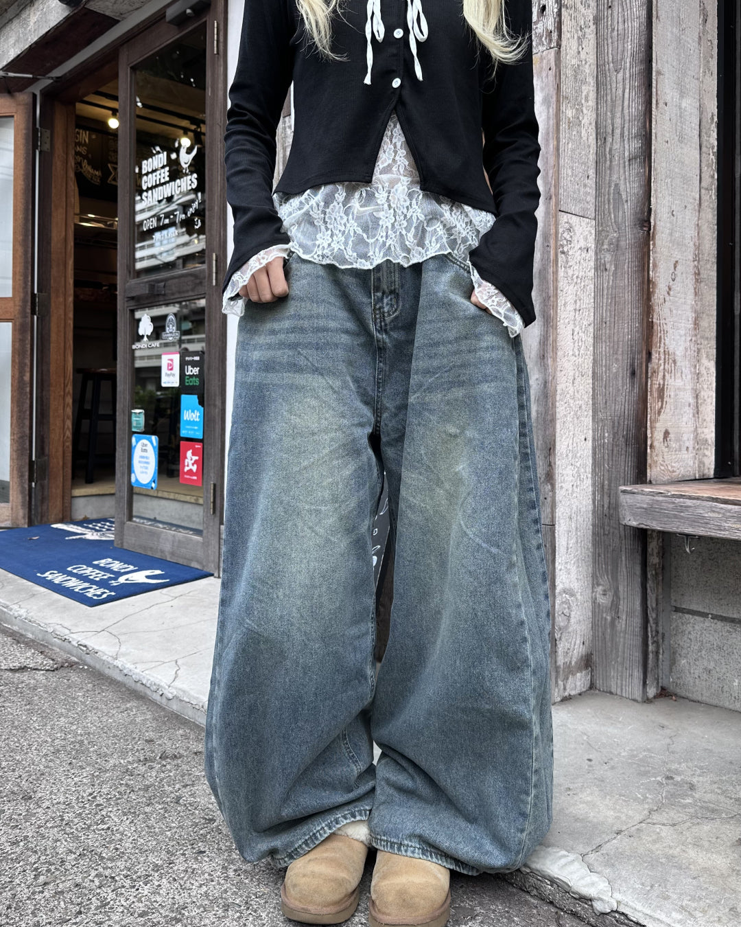 サイドデザインウォッシュデニム　MM3001