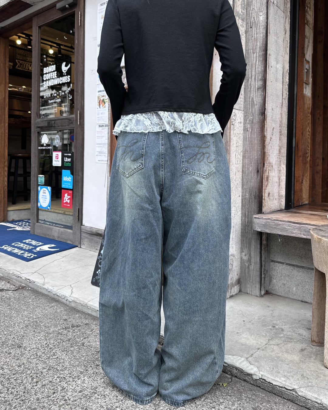 サイドデザインウォッシュデニム　MM3001