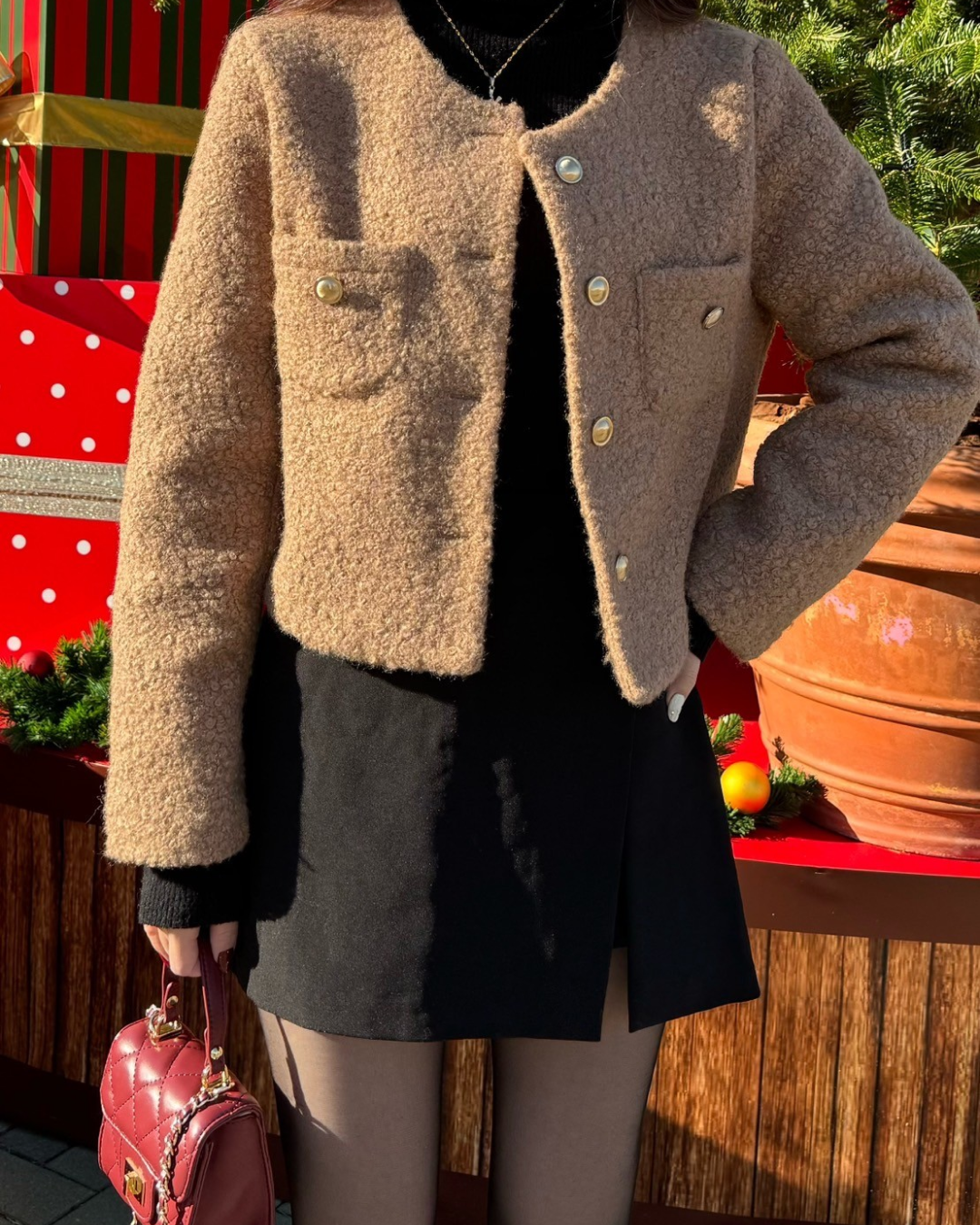 ルミニョン tweed fur jacket&pocket fur ルミニョン tweed fur snow ルミニョン tweed fur jacket&pocket fur ルミニョン tweed fur snow
