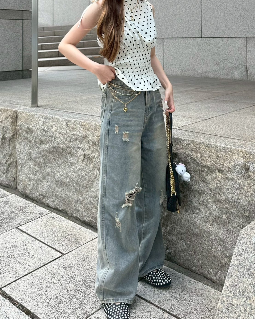 ダメージデニムパンツ MN1019