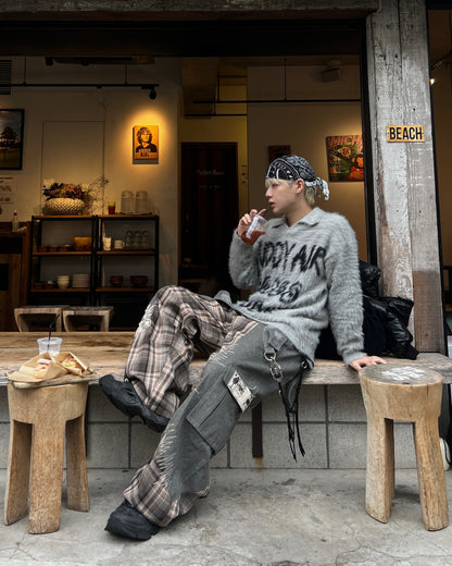 ロゴシャギーニット　MO0034