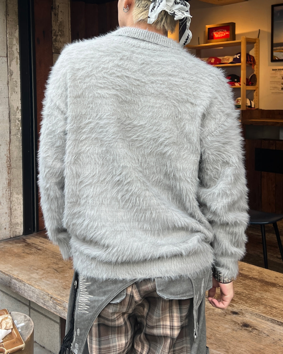 ロゴシャギーニット　MO0034