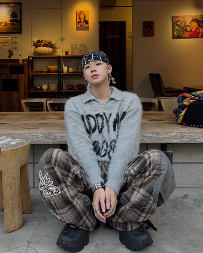 ロゴシャギーニット　MO0034