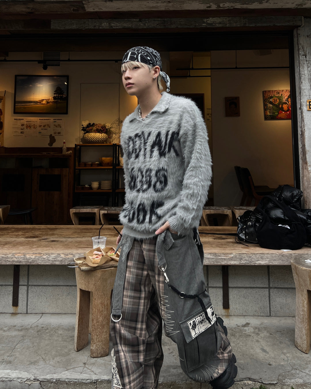 ロゴシャギーニット　MO0034