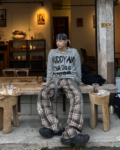 ロゴシャギーニット　MO0034