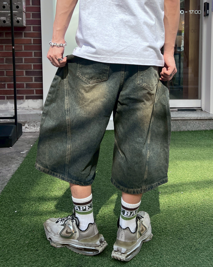 クロップドバルーンデニムパンツ MO1030