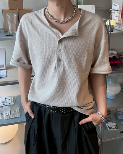 ヘンリーネックサーマルTシャツ　MO1066