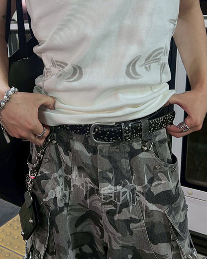 スタースタッズブラックベルト MO1077