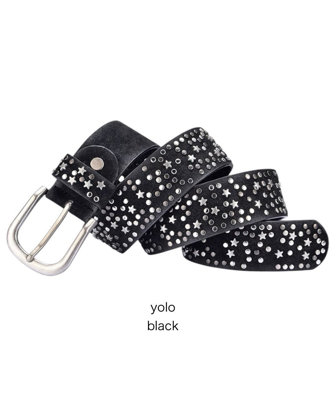 スタースタッズブラックベルト MO1077