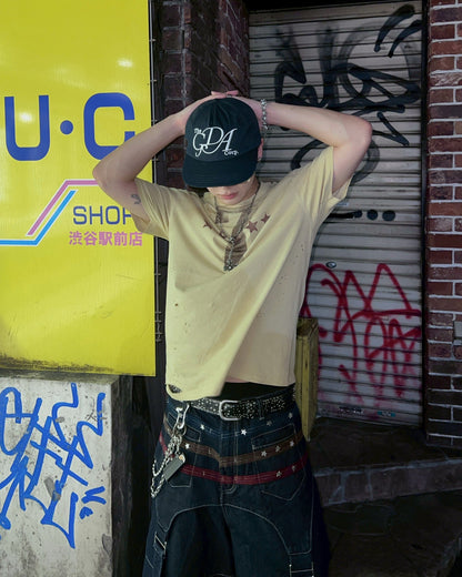 グランジ加工ナンバリングTシャツ MO1166