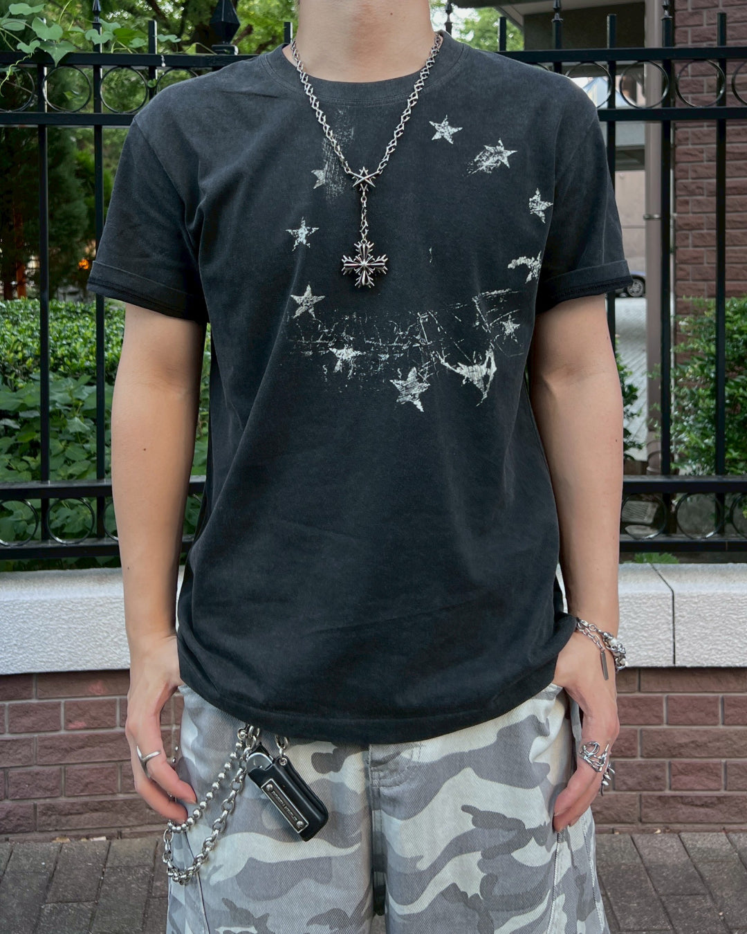 ヴィンテージ加工スターロゴTシャツ MO1167
