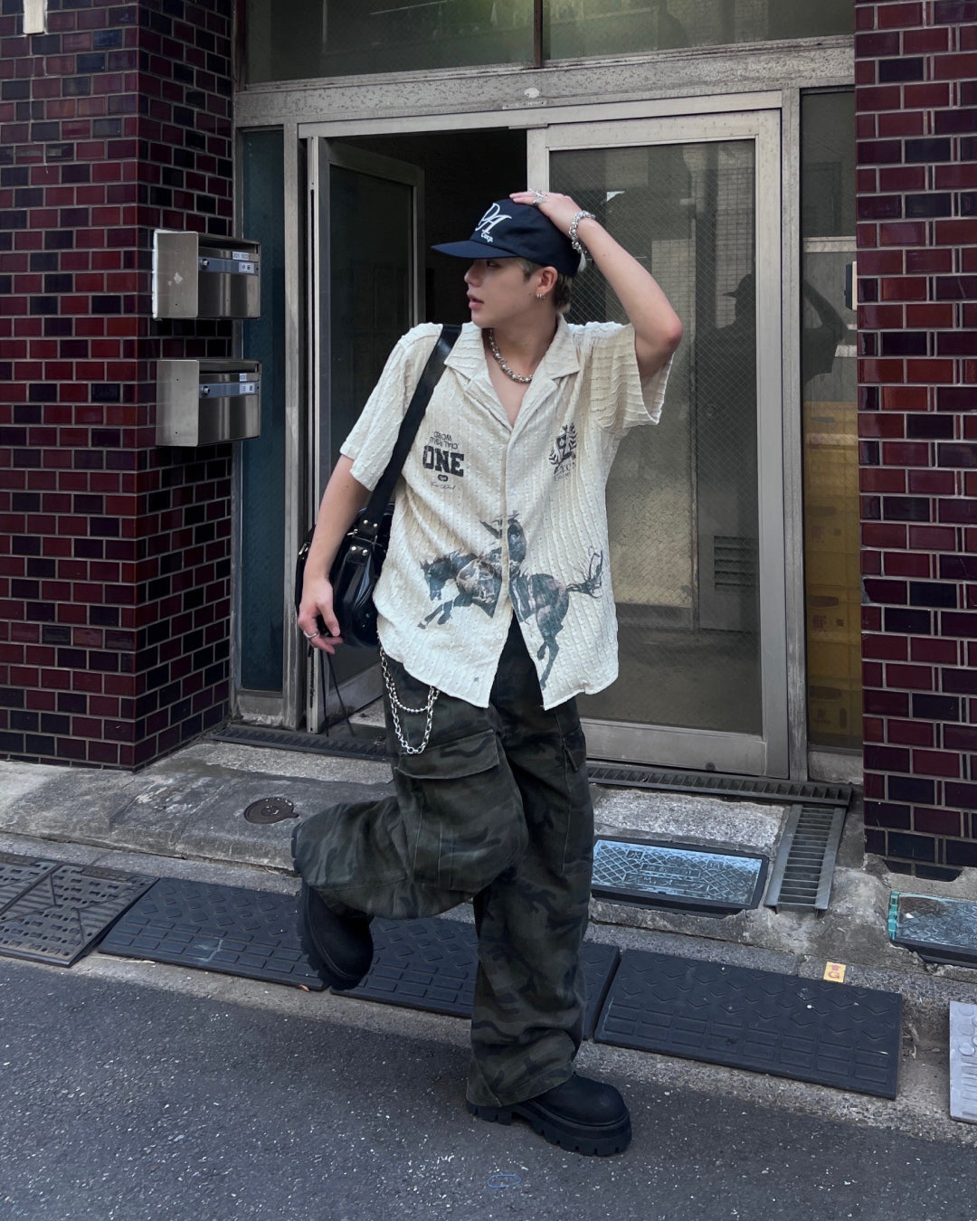 スポーティーオープンカラーシャツ MO1081