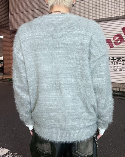 シャギーナンバリングジップカーディガン MO1196